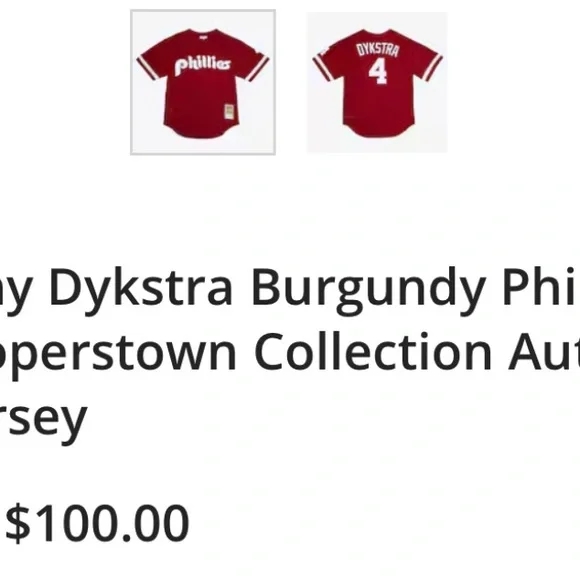 lenny dykstra Mitchell & Ness phillies jersey 2XL - Picture 6 of 6